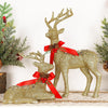 Juegoal Christmas Tabletop Decorations, Set of 2 Glitter Golden Reindeer Figurines, 12.6