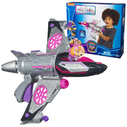 Paw Patrol: The Mighty Movie, Transforming Rescue Jet with Skye Mighty Pups Action Figure, Lights and Sounds, Kids Toys for Boys & Girls 3+