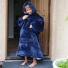 Catalonia Blanket Hoodie for Kids, Oversized Wearable Sherpa Sweatshirt Pullover for 7-16 yr Teens Youth, Kids Gift Idea