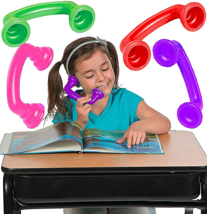 Whisper Phones for Reading [4 Pack] Auditory Feedback, Hear Myself Sound Phone - Accelerate Reading Fluency, Comprehension & Pronunciation - Speech Therapy Materials Toys by 4E's Novelty