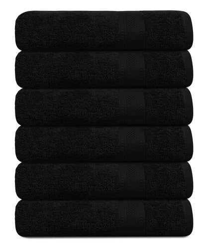 TEXCRAFT Bath Towel Set, Cotton Terry Towels for Bathroom, Quick Dry, Lightweight, Highly Absorbent, Soft Feel, 24 x 46 Pack of 6 for Shower, Pool, Spa, Gym, Hand Towel for Daily Use