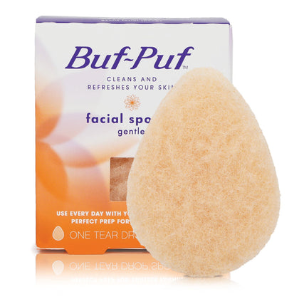 Buf-Puf Gentle Facial Sponge, Dermatologist Developed, Removes Deep Down Dirt & Makeup That Causes Breakouts and Blackheads, Reusable, Exfoliating, 1 Count