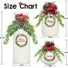 Christmas Decorations -Indoor Home Decor Christmas Vases - for Kitchen Tabletop Christmas Decorations White Ceramic Vase for Country Farmhouse Rustic Coffee Table Christmas Decor