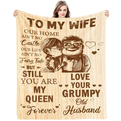 Gift for Wife from Husband to My Wife Blanket Wedding Anniversary Romantic Gifts for Wife Birthday Christmas Valentine's Mother's Day Healing Thoughts Blanket Presents for Her
