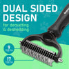 Maxpower Planet Pet Grooming Brush - Double Sided Shedding, Dematting Undercoat Rake for Dogs, Cats - Extra Wide Dog Grooming Brush, Dog Brush for Shedding, Cat Brush, Reduce Shedding by 95%, Black