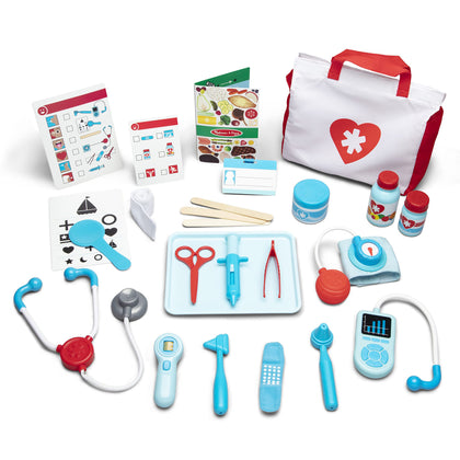 Melissa & Doug Get Well Doctors Kit Play Set - 25 Toy Pieces - Doctor Role Play Set, Doctor Kit For Toddlers And Kids Ages 3+
