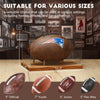 JupDec Football Display Case Full Size, Acrylic Clear Box with Wood Stand, UV Protected Memorabilia Holder, for Football Fans & Collectors, Sports Collectibles, No Assembly Required