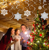 Moon Boat 42Ct Christmas Snowflake Hanging Swirl Decorations - Winter Party Wonderland Xmas Holiday Supplies