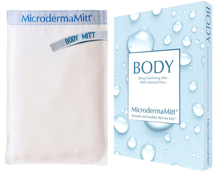 MicrodermaMitt Deep Exfoliating Mitt for Shower - Dead Skin Remover & Exfoliator - Improve Uneven Skin Texture - Deep Pore Cleansing - Keratosis Pilaris Scrub Glove - Bath & Shower Essential