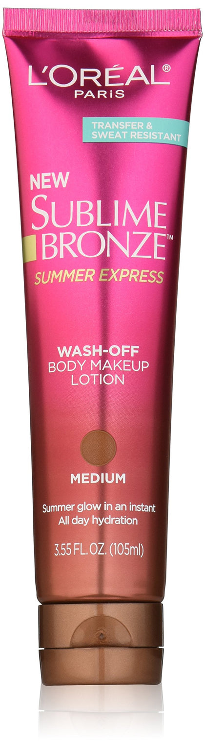L'Oréal Paris Sublime Bronze Summer Express Body Makeup Lotion, Medium, 3.55 fl. oz.