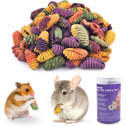 ERKOON Chinchilla Treats, Chew Toys for Teeth for Rabbit Guinea Pig Gerbil Rat Dwarf Hamster(Small Size)