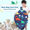 Lukeight Stuffed Animal Storage Bean Bag Chair for Kids, Dinosaur Bean Bag Chair Cover for Stuffed Animals Bean Bag Storage, (No Beans) Large