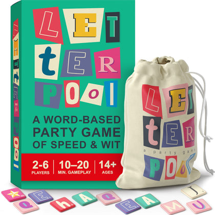 Letterpool: 2-6 Players Board Games for Adults, Family, Teens, Trivia, Word & Card Games Mixture, Fun & Easy to Learn Adult Party Games for Game Night