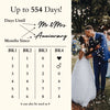 365 Wedding Countdown Blocks - 2 Sided Calendar Bride to Be Engagement Gifts Anniversary Couples - Mr and Mrs Rustic Wedding Day Countdown Ideal Bridal Shower Gift (Natural Wood)