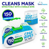 CPAP Mask Wipes - 150 Count Jumbo Pack + 6 Travel Wipes - Duracleanse - Extra Large, Extra Moist Cleaning Wipes for Mask, CPAP Machine & Supplies - Skin Safe with Aloe Vera