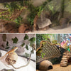 Tfwadmx 5Pcs Reptile Vines Plants Flexible Jungle Climbing Vine Gecko Coconut Coco Shell Hut Terrarium Plastic Plant Lizard Tank Accessories Habitat Decor for Gecko,Snake,Hermit Crab