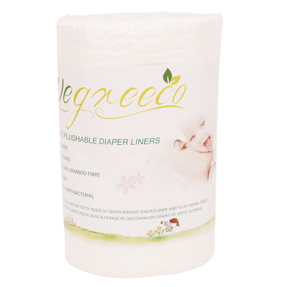 wegreeco Viscose Made from Bamboo Unscented Diaper Liners,Fragance Free and Chlorine Free - 100 Sheets Per Roll (1 Roll, Viscose Made from Bamboo)