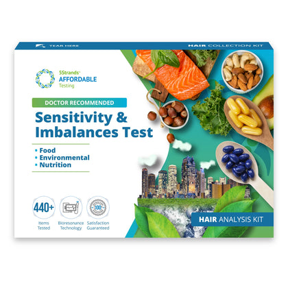 5Strands Intolerance & Deficiency Test, 444 Items Tested, Includes 3 Tests, Food Intolerance, Environment Sensitivity, Nutrition Imbalance, at Home Health Collection Kit, Results in 7 Days