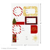 Hallmark Flat Christmas Wrapping Paper Sheets with Cutlines on Reverse and Gift Tag Seals (12 Folded Sheets, 16 Gift Tag Stickers) Red, White and Gold Stripes, Santa Claus, Snowflakes on Plaid