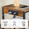 HOOBRO End Table with Charging Station and USB Ports, 3-Tier Nightstand with Adjustable Shelf, Narrow Side Table for Small Space in Living Room, Bedroom and Balcony, Rustic Brown BF112BZ01