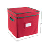 Elf Stor Christmas Box with Adjustable Dividers and Lid Ornaments Storage, Red