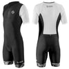 SLS3 Triathlon Suits Mens - Aero Full Sleeve Tri Suit Men Triathlon - Premium FX Trisuit Triathlon Men - Lightweight Mens Triathlon Suit, 2 Pockets (Black/White Geo, XL)