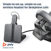 Plantronics - CS540 Wireless DECT Headset with Lifter (Poly) - Single Ear (Mono) Convertible (3 wearing styles) - Connects to Desk Phone - Noise Canceling Microphone