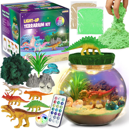 Dinosaur Gifts for Boys - Dinosaur Terrarium Kit for Kids - Birthday Gift for Boys Ages 4 5 6 7 8-12 Year Old - DIY Dinosaur Toys for Boys - Arts and Crafts Kit for Kids - Best Boys Presents Stuff