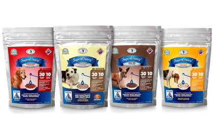 Clear Conscience Pet SuperGravy The Ultimate Gravy Four-Pack - Natural Dog Food Gravy Topper - Hydration Broth Food Mix - Human Grade 30 Scoop Bags, 120 Scoop, 01108