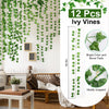 12 Pack 86 FT Artificial Ivy Garland, Fake Ivy Leaf Plants Vine Greenery Garland Home Kitchen Balcony Garden Office Wedding Wall Decor