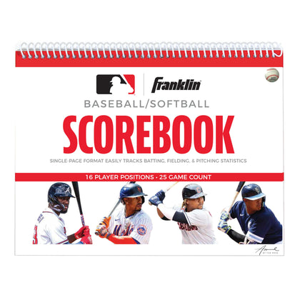 Franklin Sports Baseball + Softball Scorebook - Score Keeping Book for Stats Coaching Official Scorekeeper 25 Game