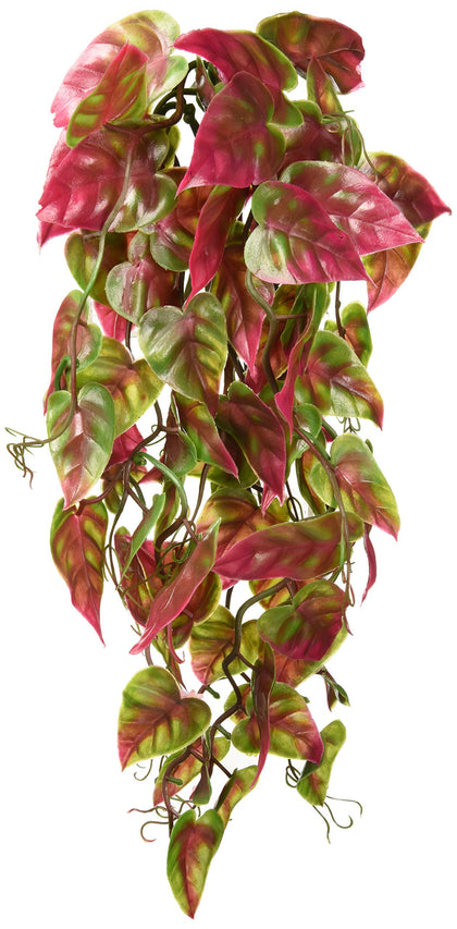 Penn-Plax Reptology Decorative Hanging Terrarium Plant Vines for Reptiles and Amphibians - 12 Length - Green & Red