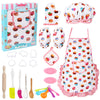 Vanmor Cute Kids Cooking and Baking Sets, 24 Pcs Kids Aprons for Girls Toddler Chef Hat Apron Dress Up Chef Costume, Little Girl Apron Sets Pretend Gifts for 3 4 5 6 7 8 Years Old Girls