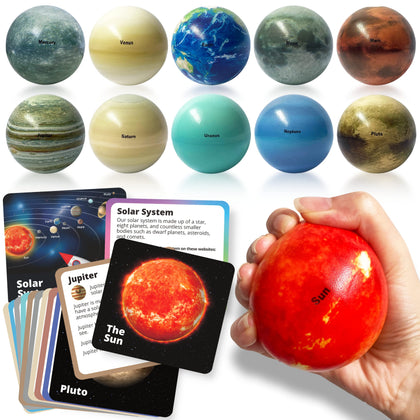 Planets for Kids Solar System Toys - Solar System for Kids Party Favors - Planet Balls - Space Toys for Kids 3-5 - Astronaut Toys - Planet Toys for Kids 3-5 - Space Balls - Space Toys for Boys 5-8