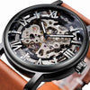 FORSINING Men's Automatic Watch with Mechanical Movement, Skeleton Dial and Leather Band