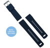 BARTON WATCH BANDS Elite Silicone Watch Bands - Quick Release, Navy Blue Top/Crimson Red Bottom, 22mm