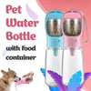 Suhsai Dog Water Bottle with Food Container 19 OZ Portable Pet Water Bottles for Puppy Small Medium & Large Dogs | Pet Accessories | Dog Food and Water Dispenser | Dog Camping Essentials (Pink)