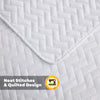 Maple&Stone White Quilt Set Queen Size, Lightweight Bedspread Ultrasonic Chevron Pattern Light Coverlet for All Season Comforter Bedding Decor - 3 Piece Full Bed Cover Sets