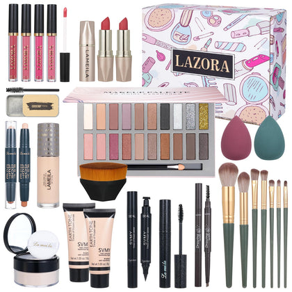 Makeup Kit for Women All in One Makeup Sets Makeup Kit for Women Full Kit Teens Makeup Essential Bundle Include 20 Color Eyeshadow Palette Set