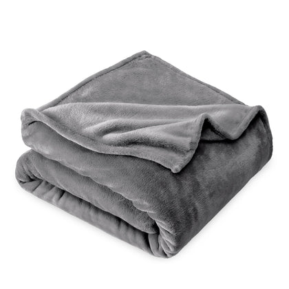 Bare Home Fleece Blanket - Full/Queen Blanket - Grey - Lightweight Blanket for Bed, Sofa, Couch, Camping, and Travel - Microplush - Ultra Soft Warm Blanket (Full/Queen, Grey)