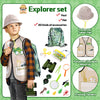 3 Sets Kids Dress Up and Pretend Play Clothes for Toddler 3-7 Ages, Role Play Construction Worker, Chef, Explorer Dress Up Vest for Boys Girls Costumes Accessories Play