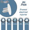 50 Pack - Outlet Plug Baby Safety Covers - Protect Little Kids from Electrical Danger with Child Proof Socket Caps - White - Driddle