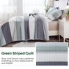 Andency King Size Quilt Set Sage Green, 3 Pieces Mint Green Ultra Soft Lightweight Bedspreads & Coverlets Set, Patchwork Striped Quilted Bedding Sets for All Seasons (1 Quilt, 2 Pillow Shams)