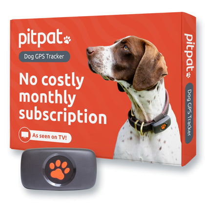 PitPat Dog GPS Tracker - No Subscription Required - Suitable for All Dogs and Fits All Collars - Smart Activity Tracker, Satellite Tracking with Unlimited Range - 100% Waterproof Pet Tracker
