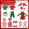 Jenaai 12 Pieces Christmas Elf Doll Accessories Set Elf Clothes Mini Outfit Include Doll Skirt Fluffy Vest Bathrobe Swing Sleeping Bag Scarf Apron Hats Socks (Cute Style)