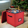 Holiday Cheer Premium Christmas Ornament Storage with 4 Tray - Christmas Storage Container with Dividers Perfect for Holiday Decorations- Fits 64 Holiday Ornaments - Tear-Proof Fabric