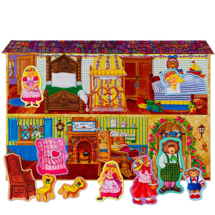 Little Folk Visuals Goldilocks Felt Learning Toy Set, Precut Felt Board Figures for Kids and Toddlers, 10 Piece Set with Lesson Guide