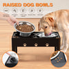 LAKIPETN Elevated Dog Bowls 5 Height Adjustable with 2 Stainless Steel Dog Food Bowls Stand Non-Slip No Spill Dog Dish Raised Dog Bowl Adjusts to 3.1, 9, 10, 11, 12 for Small Medium Large Dogs