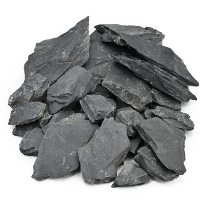Unocho Natural Slate Stone 2 to 4 inch Rocks for Miniature and Fairy Garden, Aquascaping Aquariums, Reptile enclosures & Model Railroad 5lbs