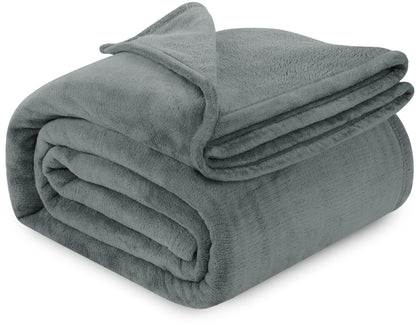 Utopia Bedding Cool Grey Fleece Blanket Full Size Lightweight Fuzzy Soft Anti-Static Microfiber Bed Blanket (90x84 Inch)